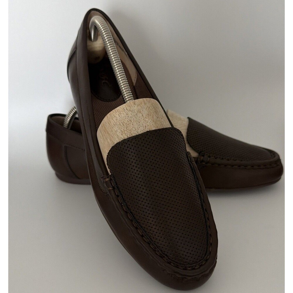 BOC Born Concept Womens 10 M Brown Loafers Slip On Shoes Faux Leather Vegan EUC - Picture 2 of 9